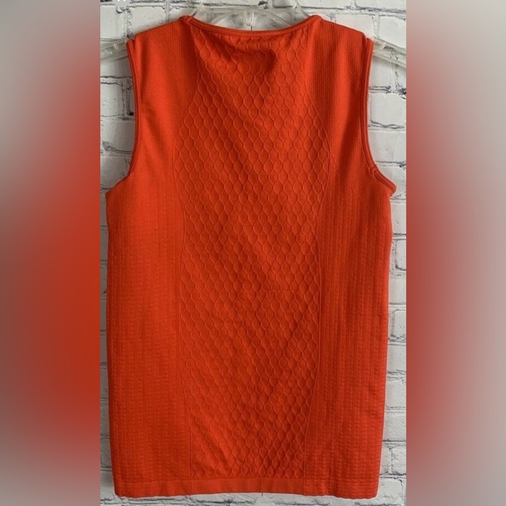 Athleta Women's Sleeveless Textured Yoga Stretchy Top Orange Women’s Size M - Picture 2 of 14